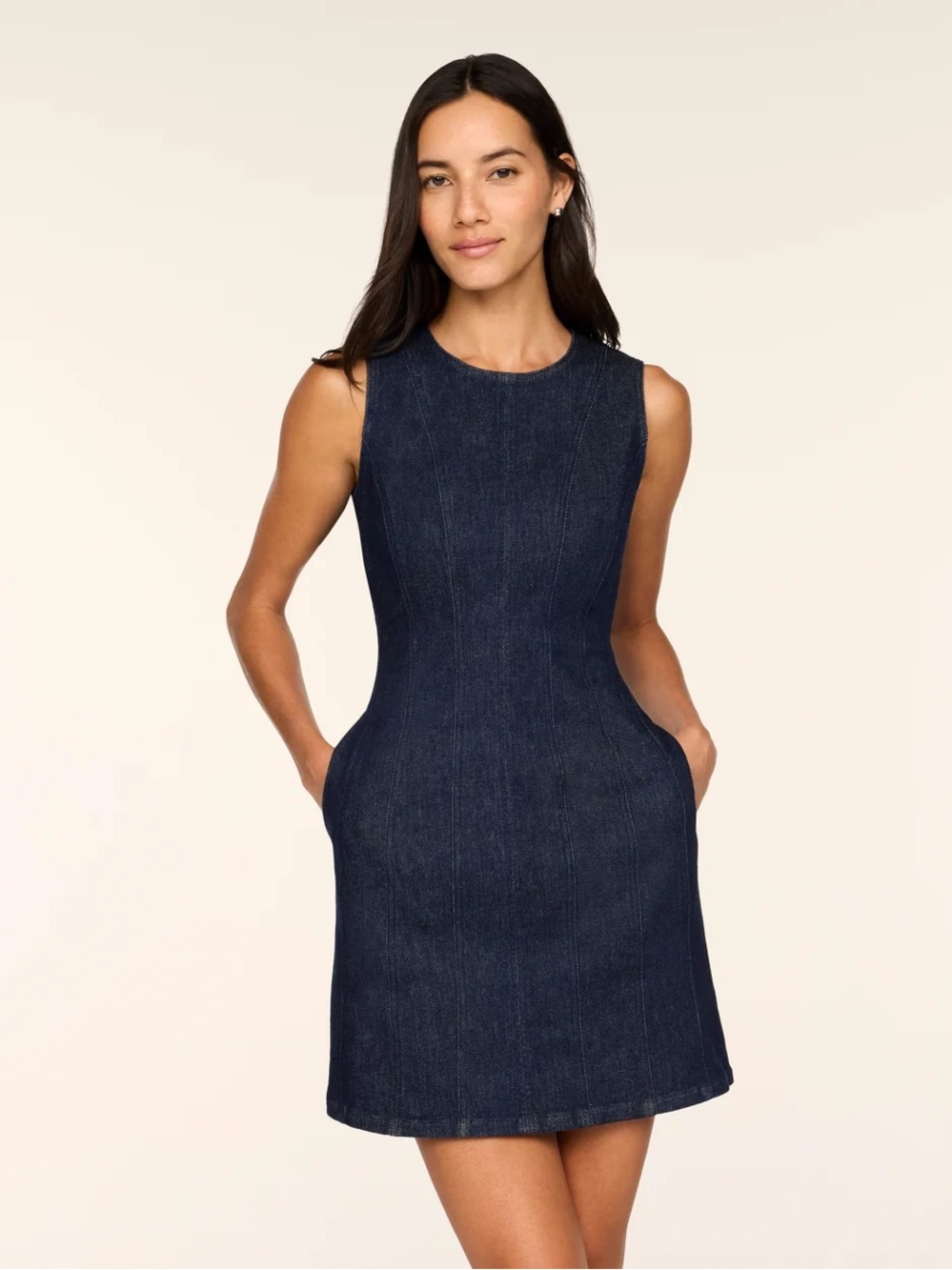 SPANX Denim Seamed Mini Dress